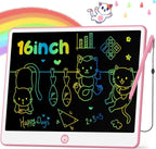 Hockvill 16" Kids Writing Tablet – Pink LCD Doodle Pad for Ages 3–7