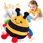 Hahaland Musical Crawling Bee Toy – Interactive Dancing & Bouncing Plush | Learning Baby Toy for 6–18 Months, Tummy Time Toy for 1–3 Year Old Boys & Girls