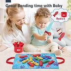 Hahaland Montessori Toy 1+ – Cloth Fishing Game with Stacking Cups for Toddlers 1–3