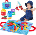 Hahaland Montessori Toy 1+ – Cloth Fishing Game with Stacking Cups for Toddlers 1–3