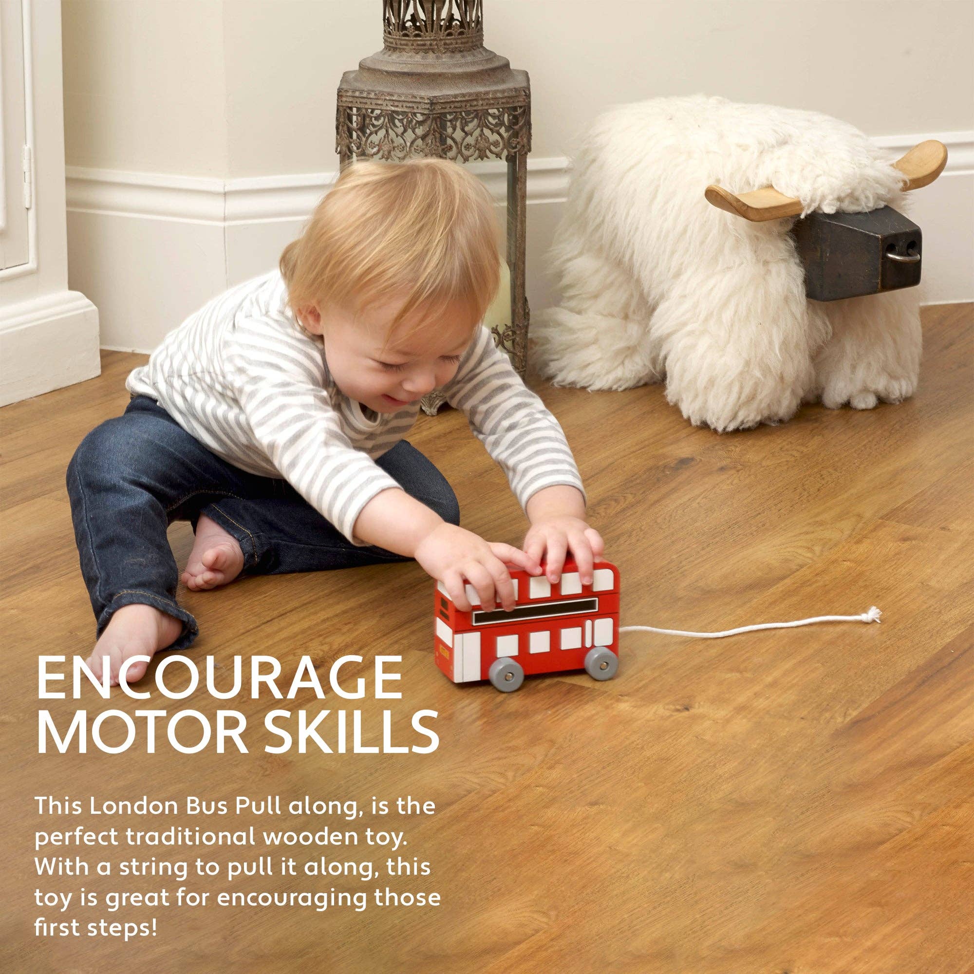 London Bus Wooden Pull Along